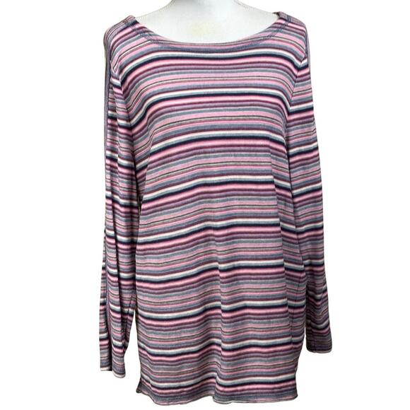 T by Talbots striped tunic, XLP, preppy, casual, coastal, nautical, effortless - Picture 1 of 6